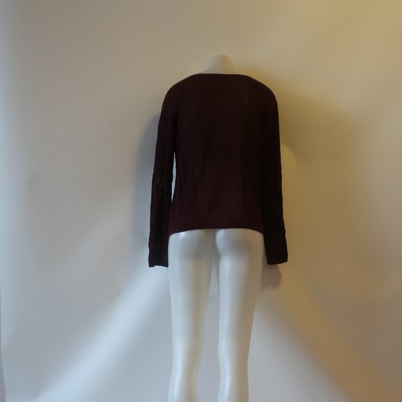 Womens Rag & Bone Plum Perforated Open Knit Sweater M * - Picture 8 of 9